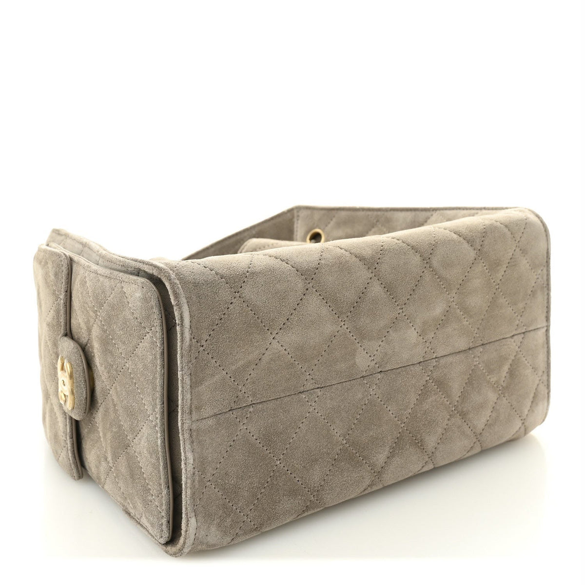 Suede Quilted Small Chanel 25 Handbag Dark Grey