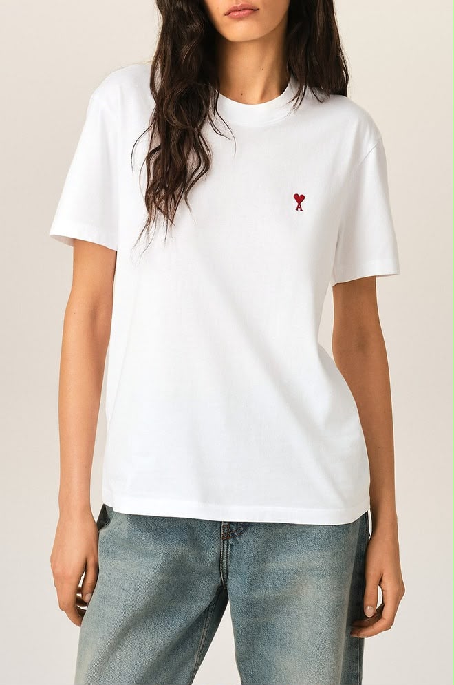 Ami de CÅur Relaxed Short-Sleeved Jersey T-Shirt - White - photo 2