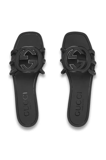 Gucci Interlocking G Slides - Black - Black - photo 1