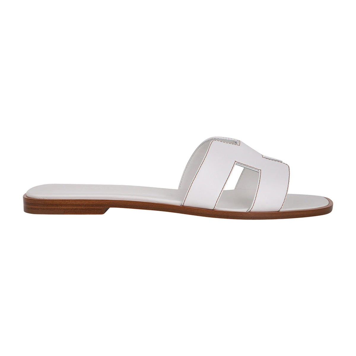 HermÃ¨s Oran Leather Sandals - White - White - photo 2