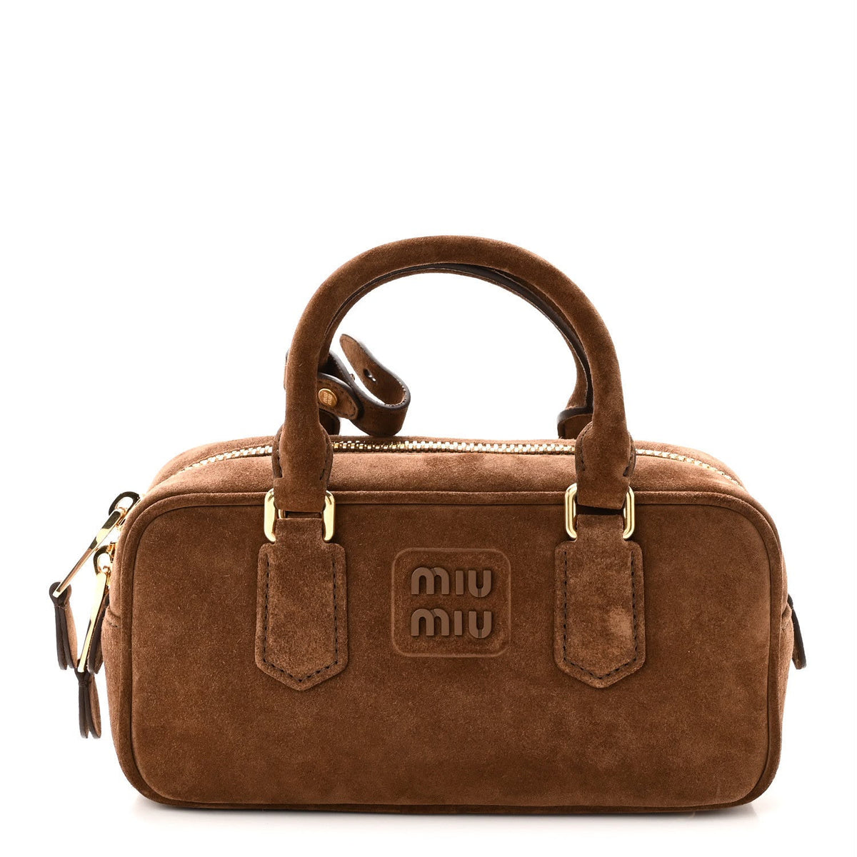 Miu Miu Suede Padded Regular Arcadie Top Handle Bag - Cacao - Cacao (Chocolate Brown) - photo 3