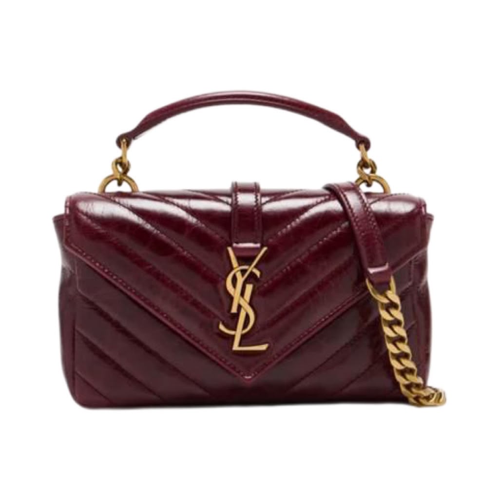 Saint Laurent College Mini Bag - Burgundy - Burgundy - photo 1
