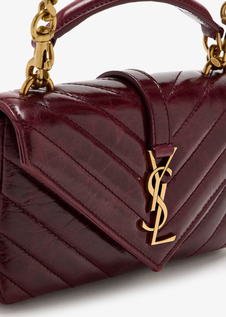 Saint Laurent College Mini Bag - Burgundy - Burgundy - photo 2